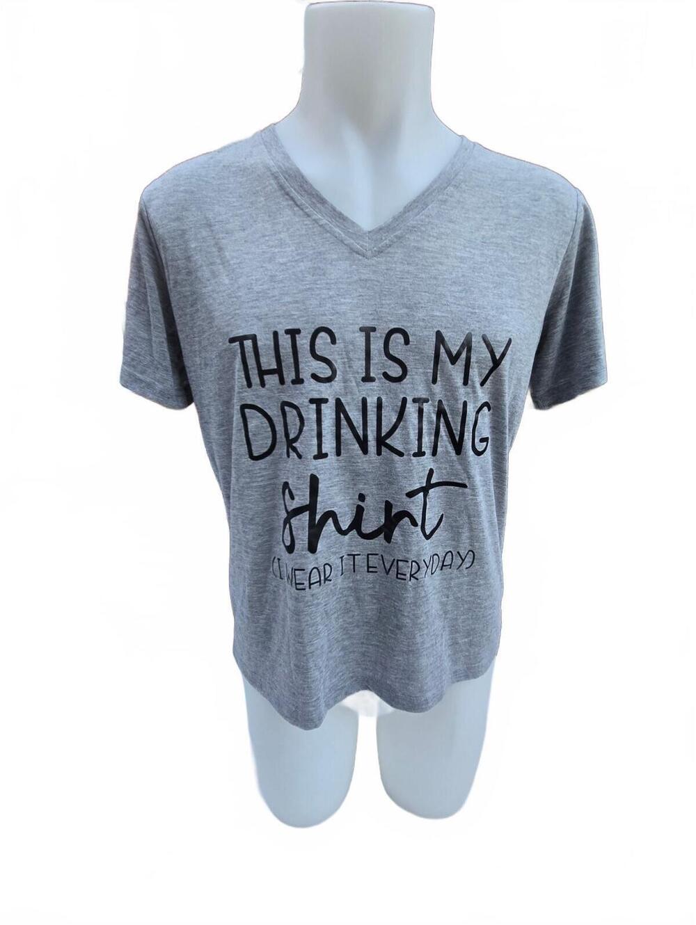 NEW LILICLOTH Womens T-Shirt with 'This Is My Drinking Shirt' Print, Size L